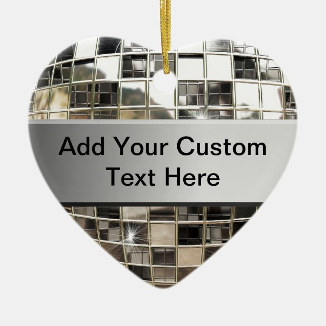 Fügen Sie Text funkelnder silberner Keramikornament (Vorne)