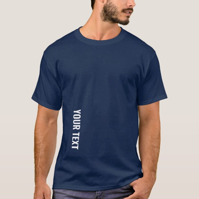 Fügen Sie Text hier Moderne Vorlage Mens Navy Blau T-Shirt (Vorderseite)