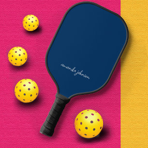 Fügen Sie Vollnamensminimale Monogram Dunkelnavy B Pickleball Schläger