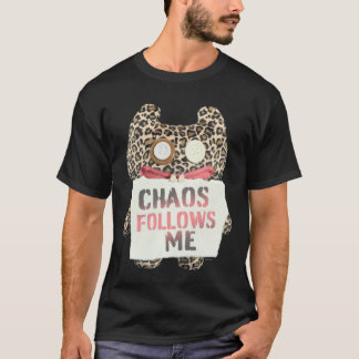 Fuggler Chaos Follows Me Animal Print Monster Pull T-Shirt