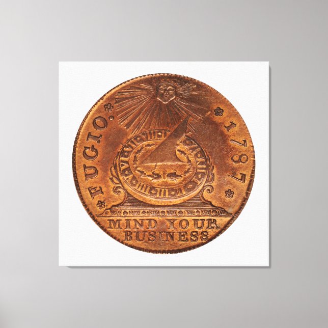 Fugio Cent kümmert sich um Ihr Geschäft Copper Pen Leinwanddruck (Vorderseite)