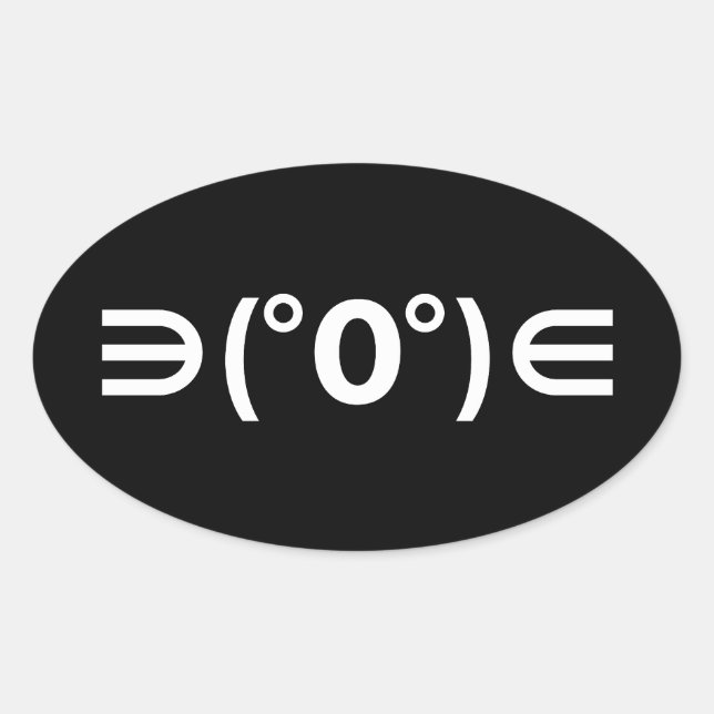 Fugu Kaomoji Japanese Emoticon Ovaler Aufkleber (Vorderseite)