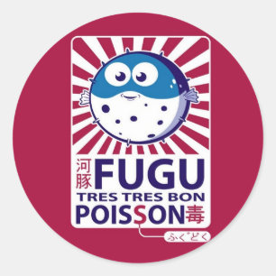 Fugu Runder Aufkleber