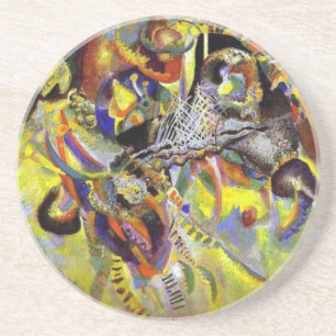 Fugue Abstrakte Malerei von Kandinsky Sandstein Untersetzer