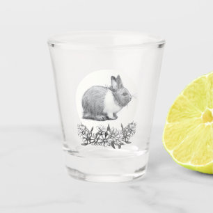 Fühl das Kaninchen. Stift zeichnend einfarbig Schnapsglas