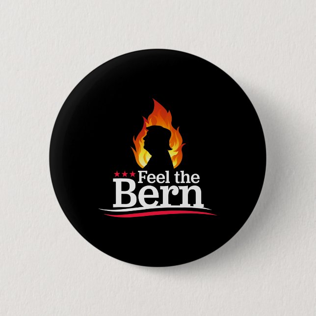 Fühl den Bern - Flammendes Trump-Feuer Kampagnen-L Button (Vorderseite)