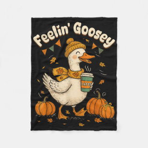 Fühl dich gänsehaut-mäßig Herbst Gans Kürbis-Gewür Fleecedecke