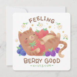 Fühl dich gut mit Beeren: Süße Katze mit Beeren Dankeskarte