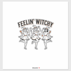 Fühl dich verhext Retro Halloween Hexen Aufkleber