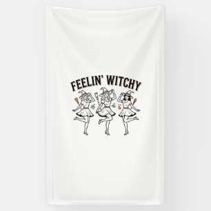 Fühl dich verhext Retro Halloween Hexen Banner