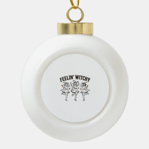 Fühl dich verhext Retro Halloween Hexen Keramik Kugel-Ornament