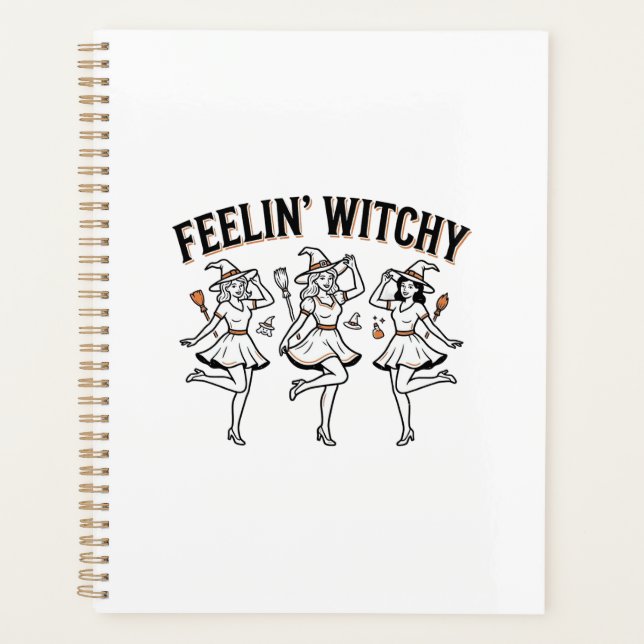 Fühl dich verhext Retro Halloween Hexen Planer (Vorderseite)