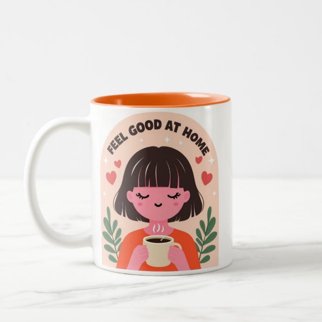 Fühl dich zu Hause wohl Tasse (Links)