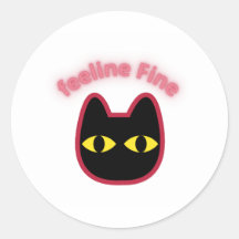 Fühl mich Fein Neon-Katzen-Aufkleber
