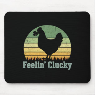 Fühl mich glücklich Huhn St Patricks Day Vintage M Mousepad