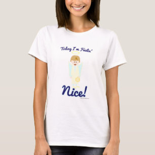 Fühl mich gut, netter Engel Cartoon Charakter T-Shirt