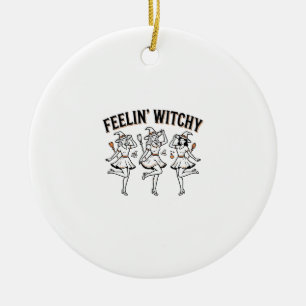 Fühl mich verhext Retro Halloween Hexen Keramik Ornament