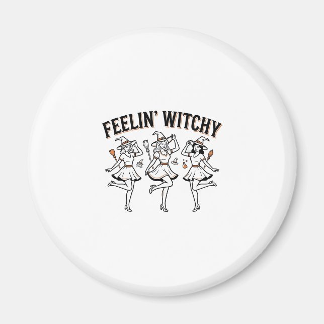 Fühl mich verhext Retro Halloween Hexen Magnet (Vorne)