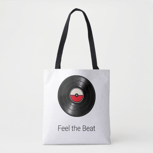 Fühle den Beat Retro-Vinyl-Tasche (Vorderseite)