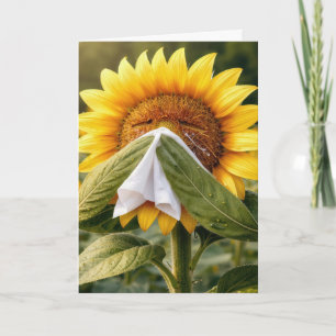 Fühle Dich Bald Besser Sonnenblume Niesend in ein Karte