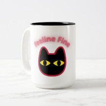 fühle mich Fein" Schwarze Katze Pun Tasse
