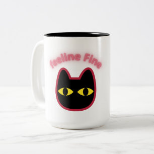 fühle mich Fein" Schwarze Katze Pun Tasse