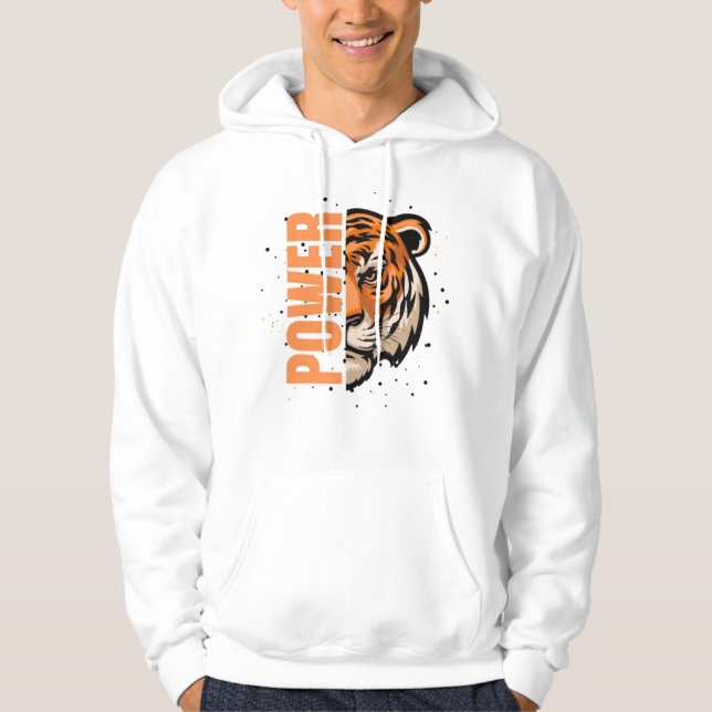 Fühlen Sie den Power - Fettdruck Tiger Graphic, da Hoodie (Vorderseite)