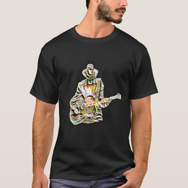 Fühlen Sie die Blues - Kunstgitarre T-Shirt (Vorderseite)