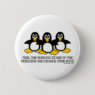 Fühlen Sie die brennende Gestalt der Pinguine Button