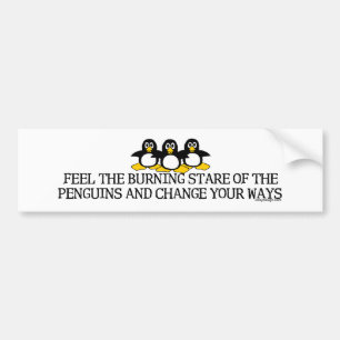 Fühlen Sie die Brennwelle des Penguins-Bumperstick Autoaufkleber