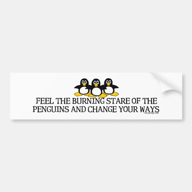 Fühlen Sie die Brennwelle des Penguins-Bumperstick Autoaufkleber (Vorne)