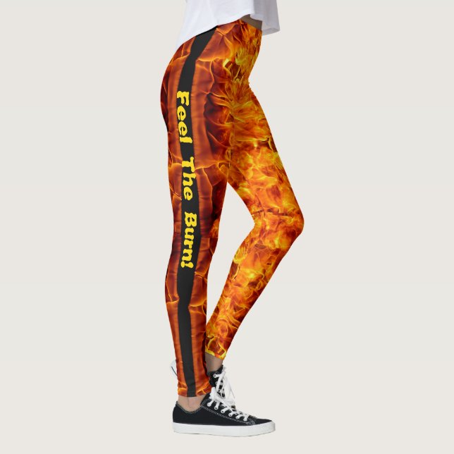 Fühlen Sie die Leggings S XL Burn Fire personalize (Rechts)