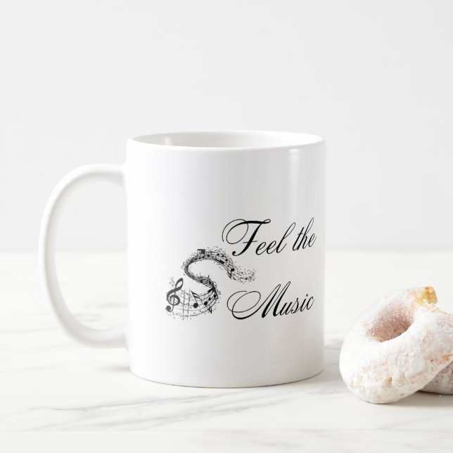 Fühlen Sie die Musik auf einem Kaffeetasse (Mit Donut)