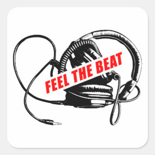 Fühlen Sie die Musik: Concept Graphic Print Quadratischer Aufkleber