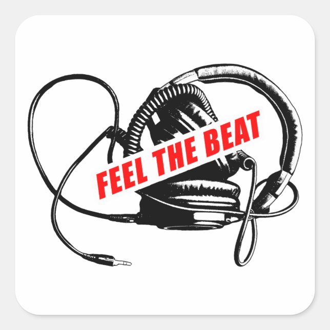 Fühlen Sie die Musik: Concept Graphic Print Quadratischer Aufkleber (Vorderseite)