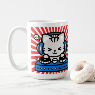 Fühlen Sie die Musik-Tasse, Niedliche Katz-Tasse Kaffeetasse