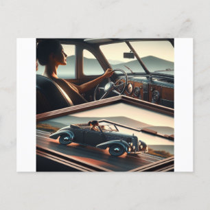 Fühlen Sie einfach den Retro-Stil Ihres Autos, fah Postkarte
