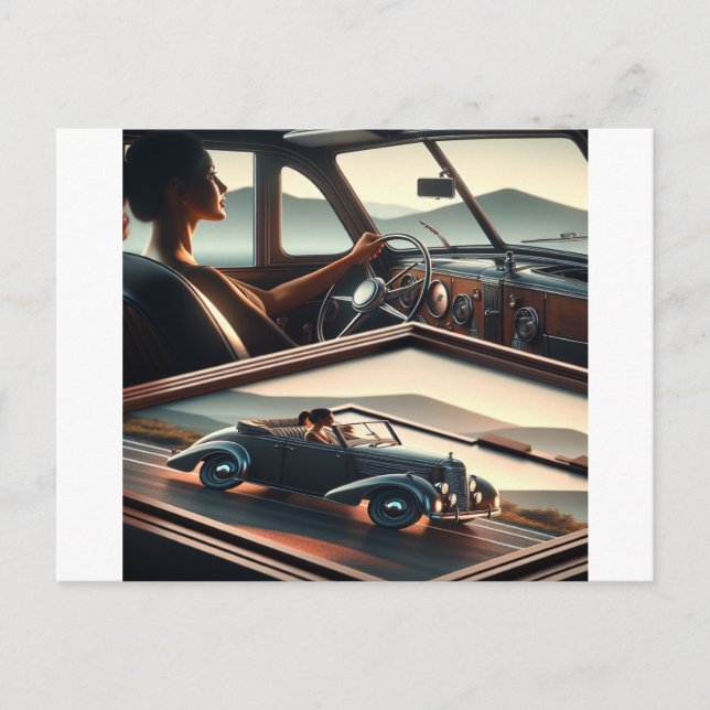 Fühlen Sie einfach den Retro-Stil Ihres Autos, fah Postkarte (Vorderseite)