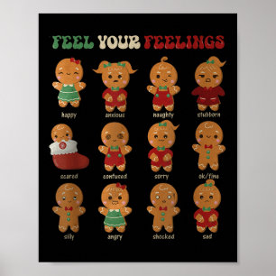 Fühlen Sie Ihre Gefühle Groovy Weihnachten Psychis Poster