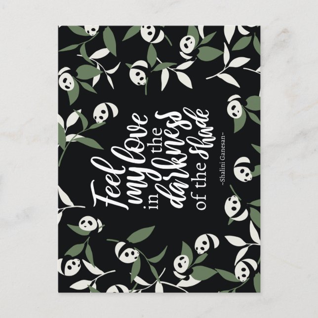 Fühlen Sie meine Liebe in der Dunkelheit des Schat Postkarte (Vorderseite)