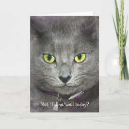Fühlen Sie sich bald besser Katzengesicht Karte