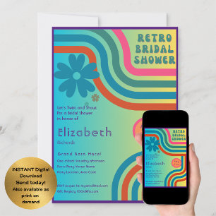 Fühlen Sie sich besiegt! Kosmisches Retro-70er-Bra Einladung