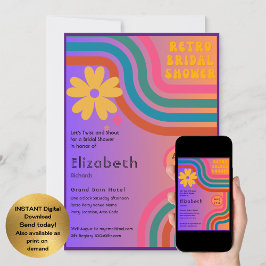 Fühlen Sie sich besiegt! Kosmisches Retro-70er-Bra Einladung