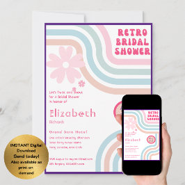 Fühlen Sie sich besiegt! Kosmisches Retro-70er-Bra Einladung