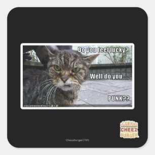 Fühlen Sie sich glücklich? Quadratischer Aufkleber