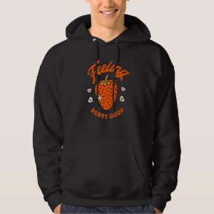 Fühlen Sie sich gut Berry Retro Erdbeere Positiver Hoodie