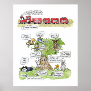 Fühlen Sie sich gut Cartoon Tiere Poster