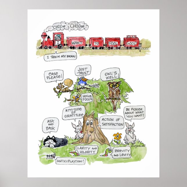 Fühlen Sie sich gut Cartoon Tiere Poster (Vorne)