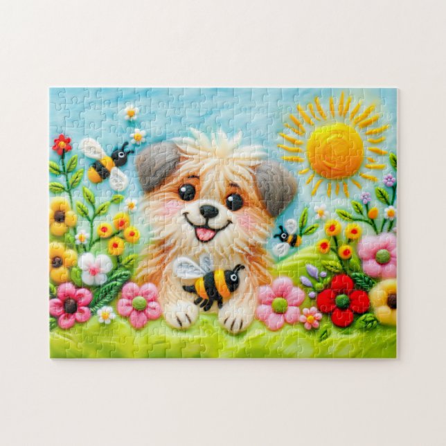 Fühlen Sie sich in einem blühenden Garten mit Bien Puzzle (Horizontal)