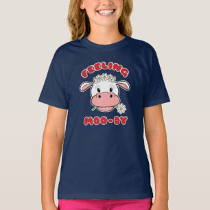 Fühlen Sie sich Moo-dig   Süßes Cartoon-Kuh-Zitat  T-Shirt